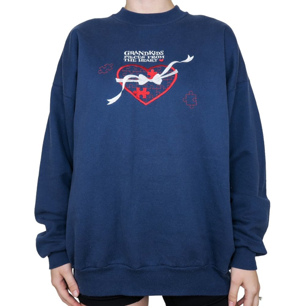 Vintage 90s Grandma Grandkids Embroidered Sweatshirt